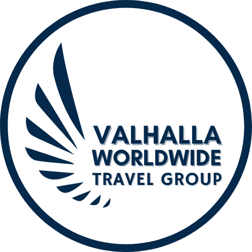Valhalla Worldwide Travel Group Logo 500px round blue