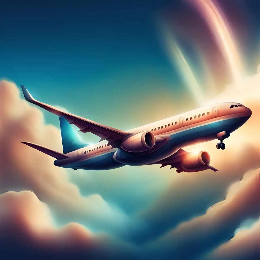 A dreamy ai created image of a passenger plane flying high Valhalla Travel can book complex flights